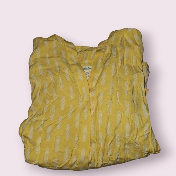 Matilda Jane Top Blouse Women's Size Medium Yellow Spring Bell Sleeves - Picture 10 of 12
